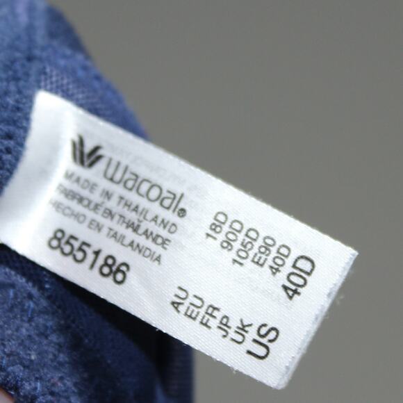 Wacoal Navy Blue Lace Glitter Unlined Bra 40D - Picture 4 of 4